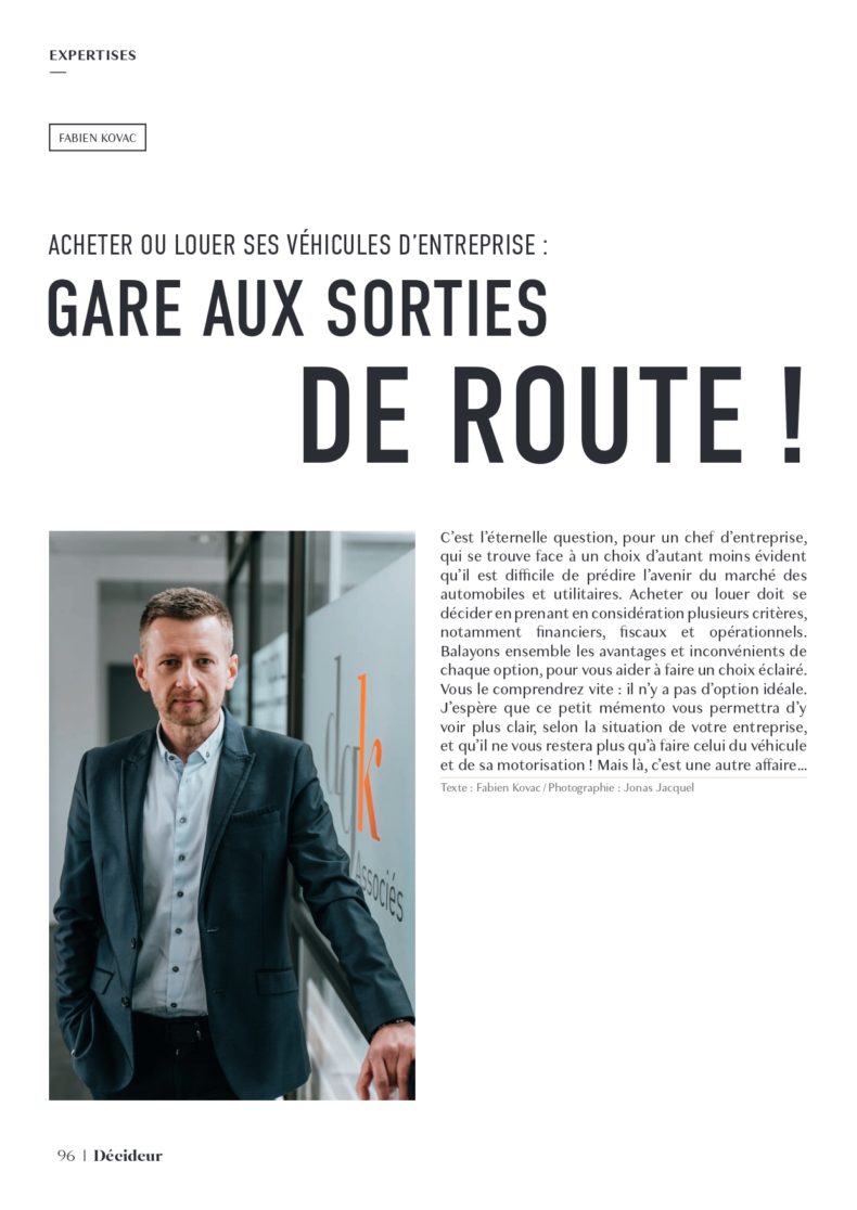 MAGAZINE DÉCIDEUR : GARE AUX SORTIES DE ROUTE !